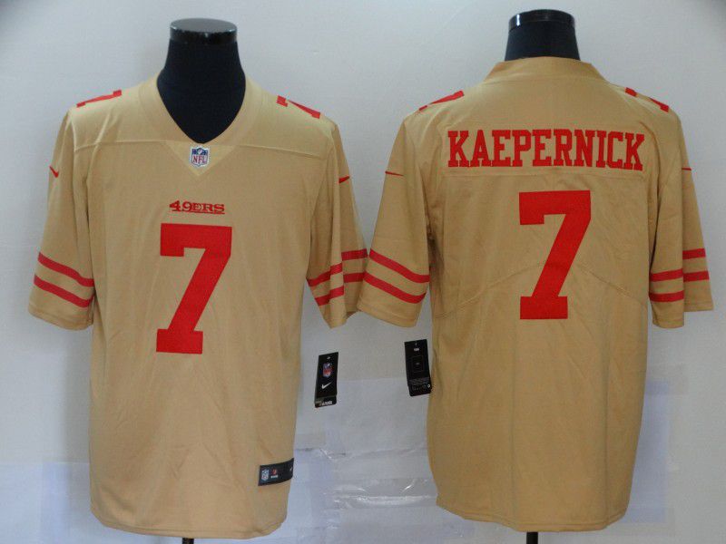 Men San Francisco 49ers #7 Kaepernick Yellow Nike Vapor Untouchable Limited NFL Jersey